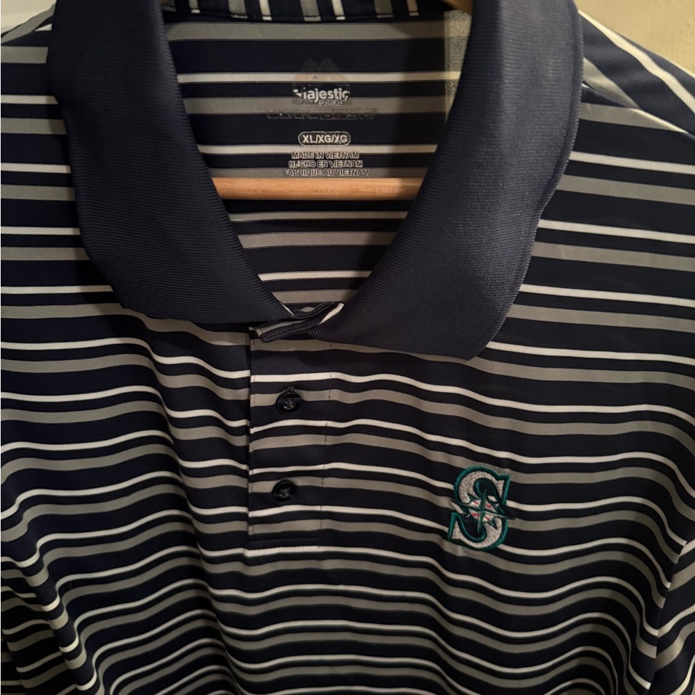 Seattle Mariners Blue and White Stripes Polo